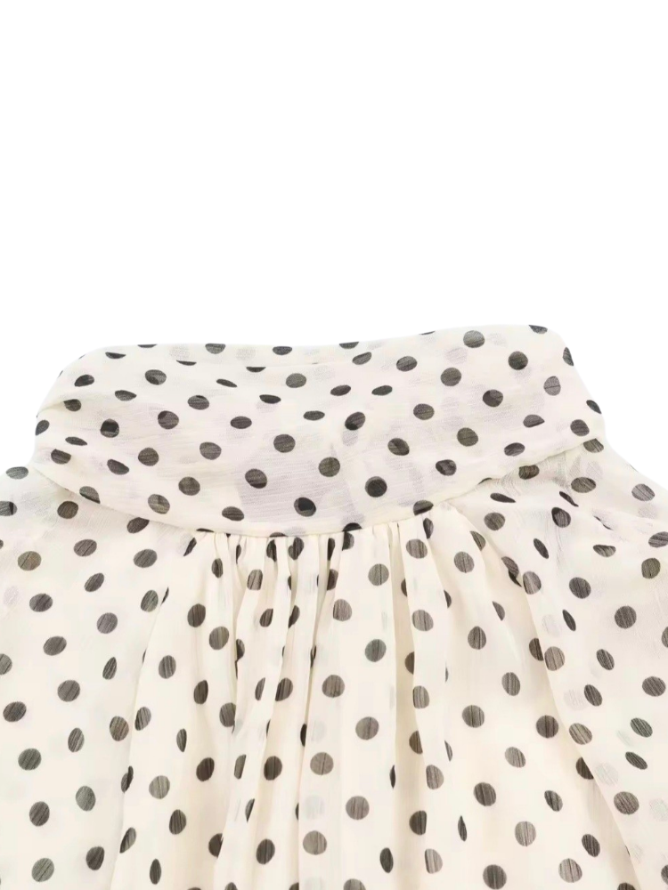 Odette – Polka Dot High-Neck Blouse