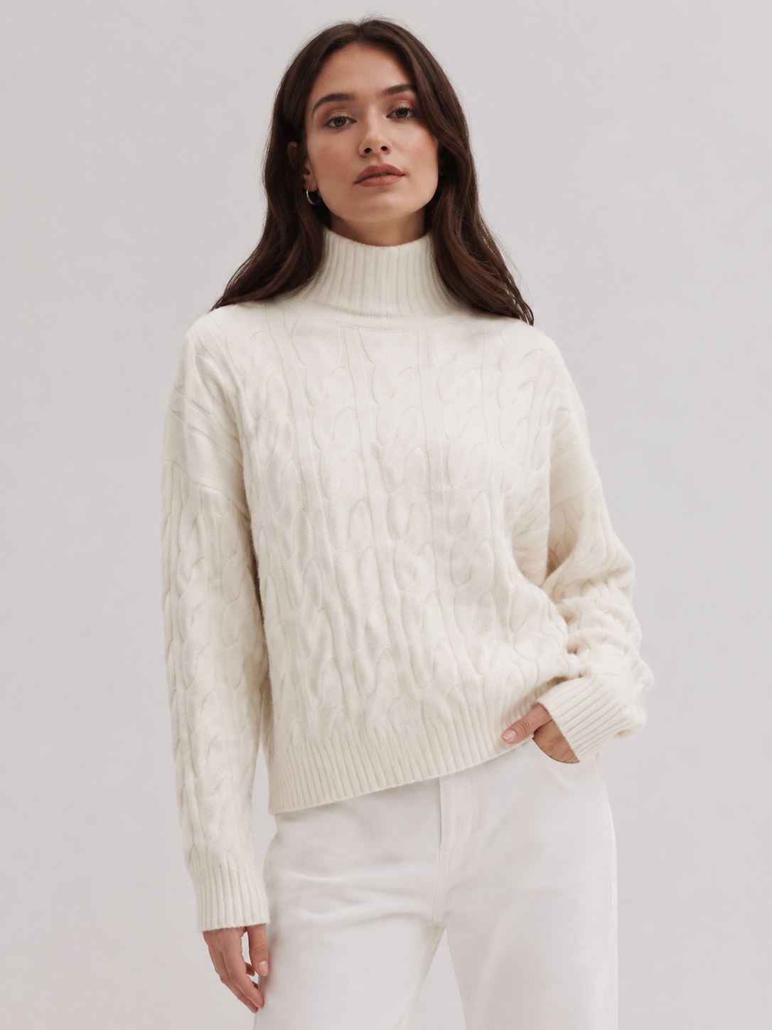 Marin – Cable Knit Turtleneck Sweater
