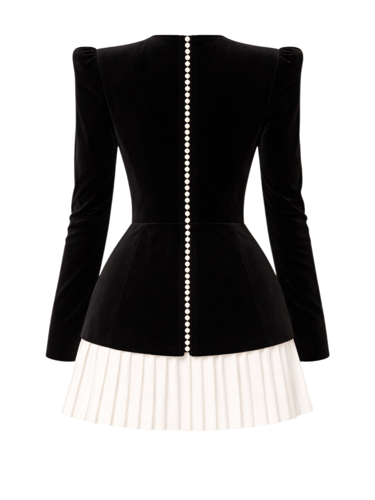Velmira – Velvet Pleated Mini Dress
