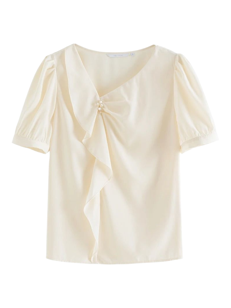 Clemence – French Ruffled Chiffon Blouse