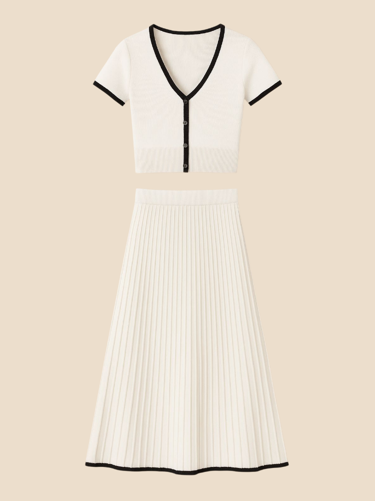 Isla – White Skirt Set