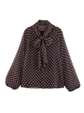 Odette – Polka Dot High-Neck Blouse