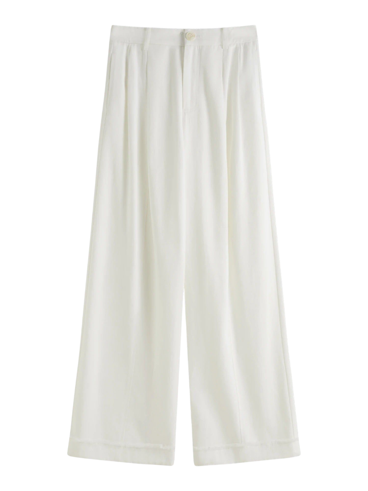 Noelle – Pleated Linen Wide-Leg Trousers