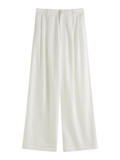 Noelle – Pleated Linen Wide-Leg Trousers