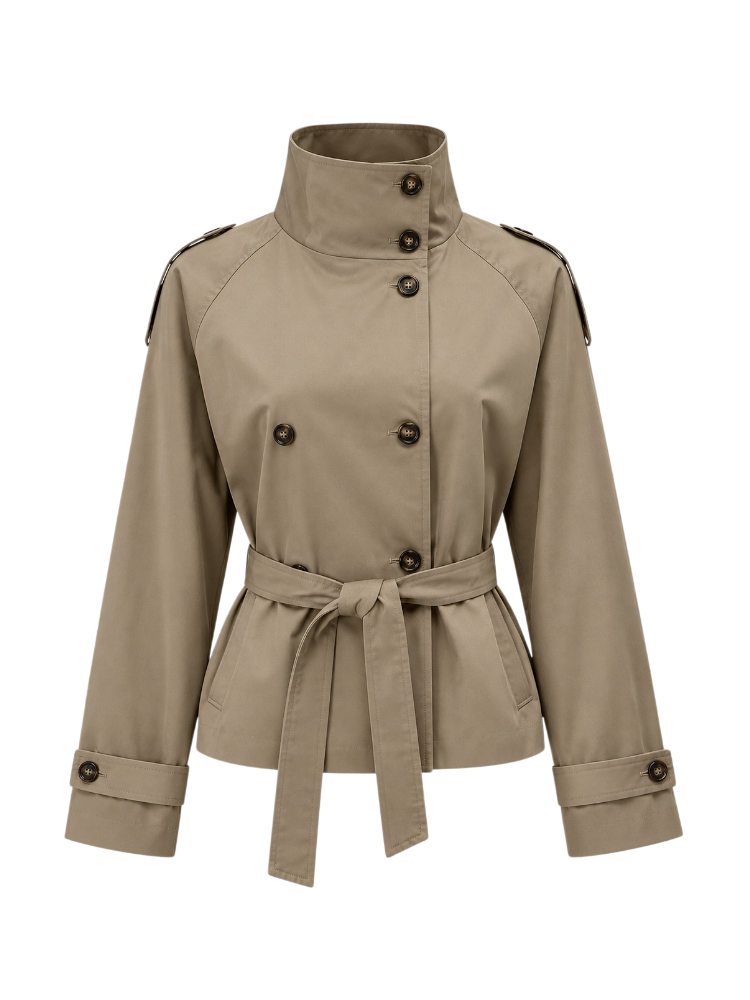 Lume – Belted Cropped Trench Jacket