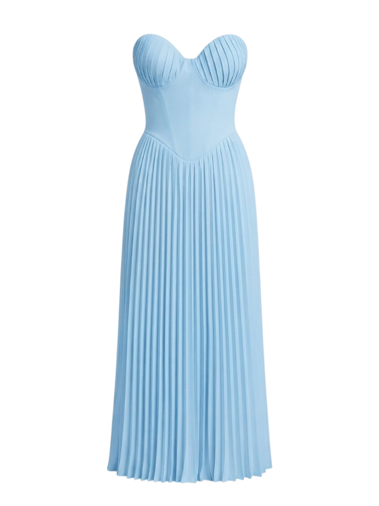 Aureo – Pleated Strapless Maxi Dress