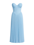 Aureo – Pleated Strapless Maxi Dress