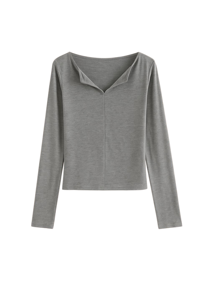 Claire – Slim V-Neck Knit Top