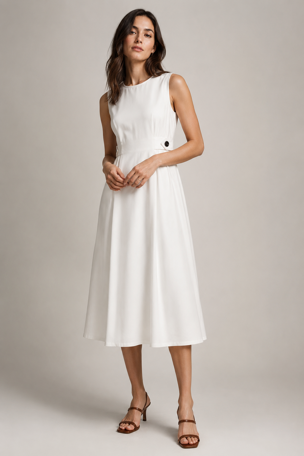Vela – Sleeveless A-Line Midi Dress