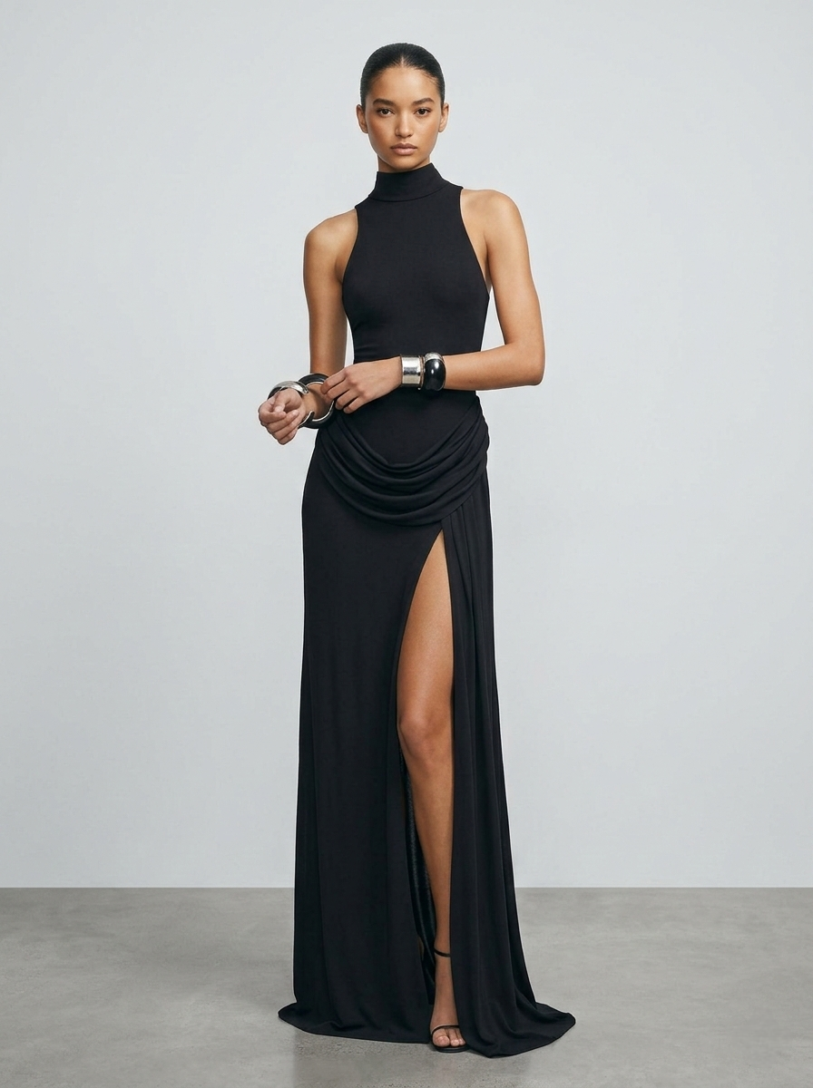 Serenya – Sculpted Split Maxi Dress