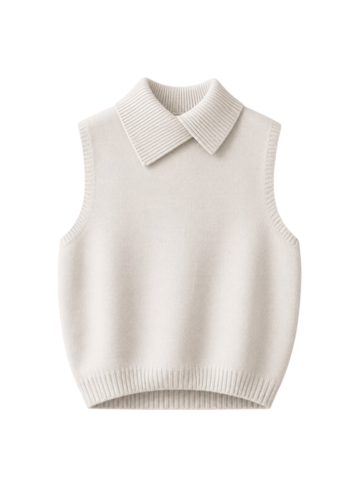 Sophie – Sleeveless Knit Collar Vest