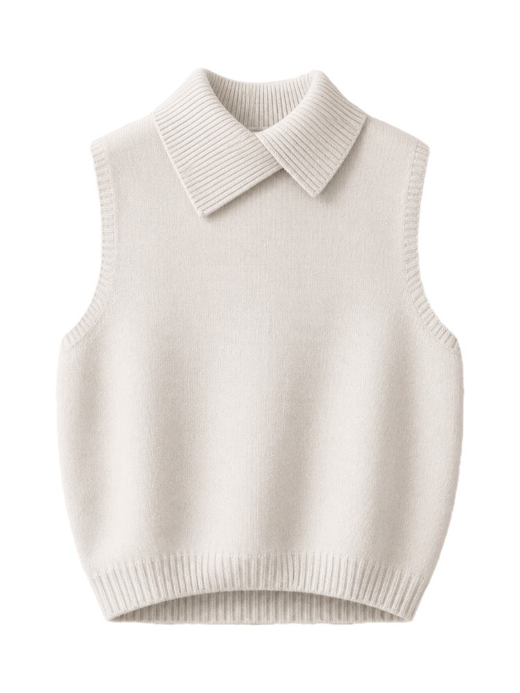 Sophie – Sleeveless Knit Collar Vest