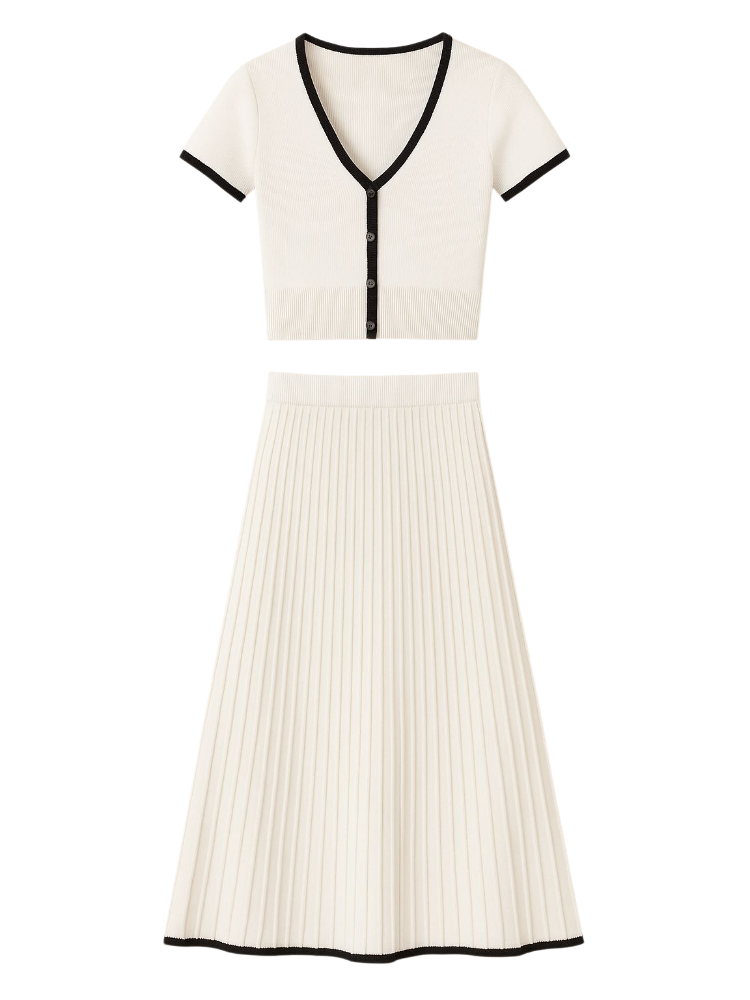 Isla – White Skirt Set