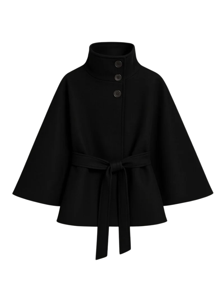 Celia - High-Collar Belted Coat