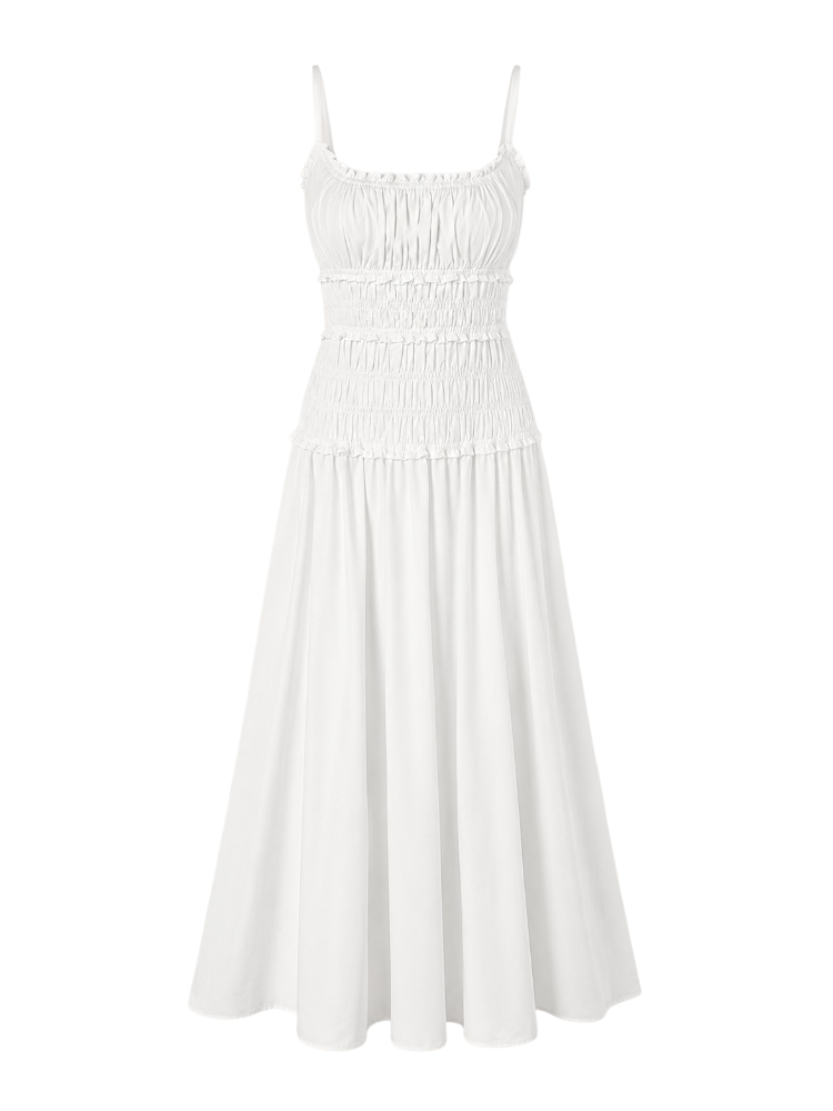 Calma – Ruched Cotton Maxi Dress