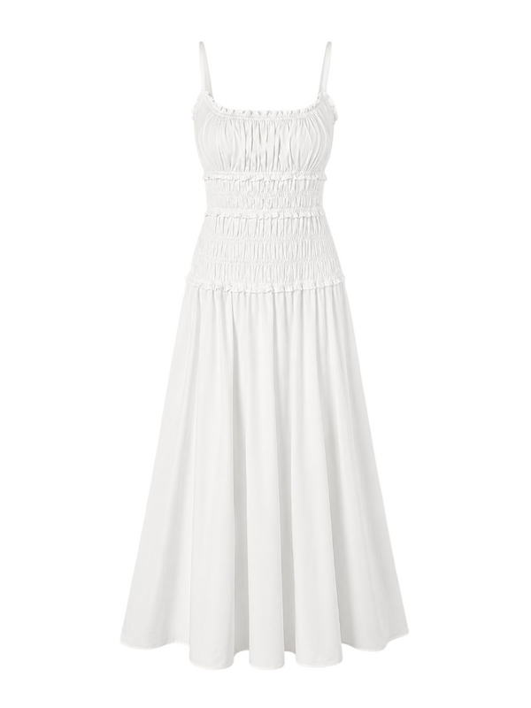 Calma – Ruched Cotton Maxi Dress