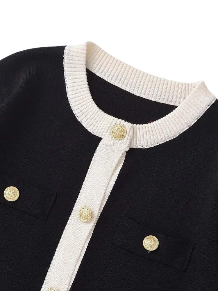 Camelia – Contrast Knit Cardigan
