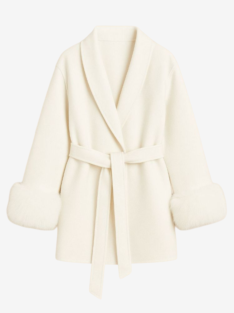 Althea – Furry-Cuff Belted Coat