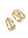 Umber – Double Layer Crystal Huggie Earrings