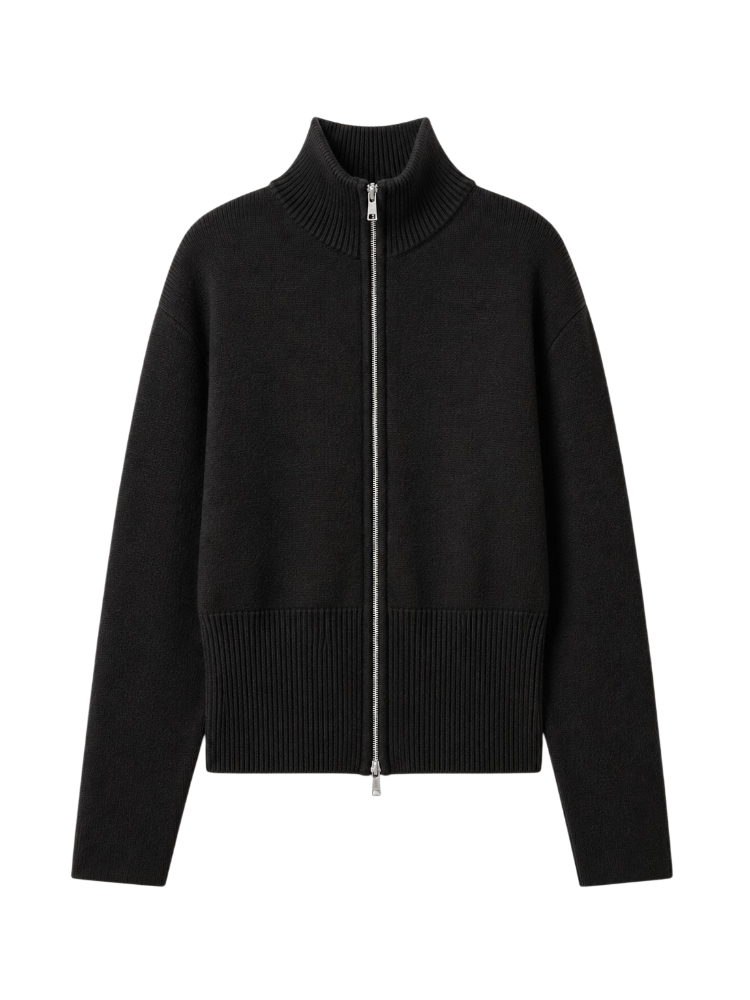 Nila – Structured Zip Knit Cardigan