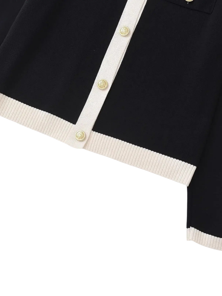 Camelia – Contrast Knit Cardigan