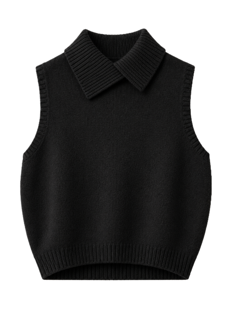 Sophie – Sleeveless Knit Collar Vest