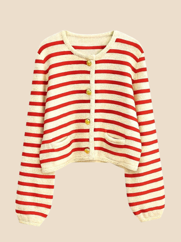 Puro - Striped Crop Cardigan