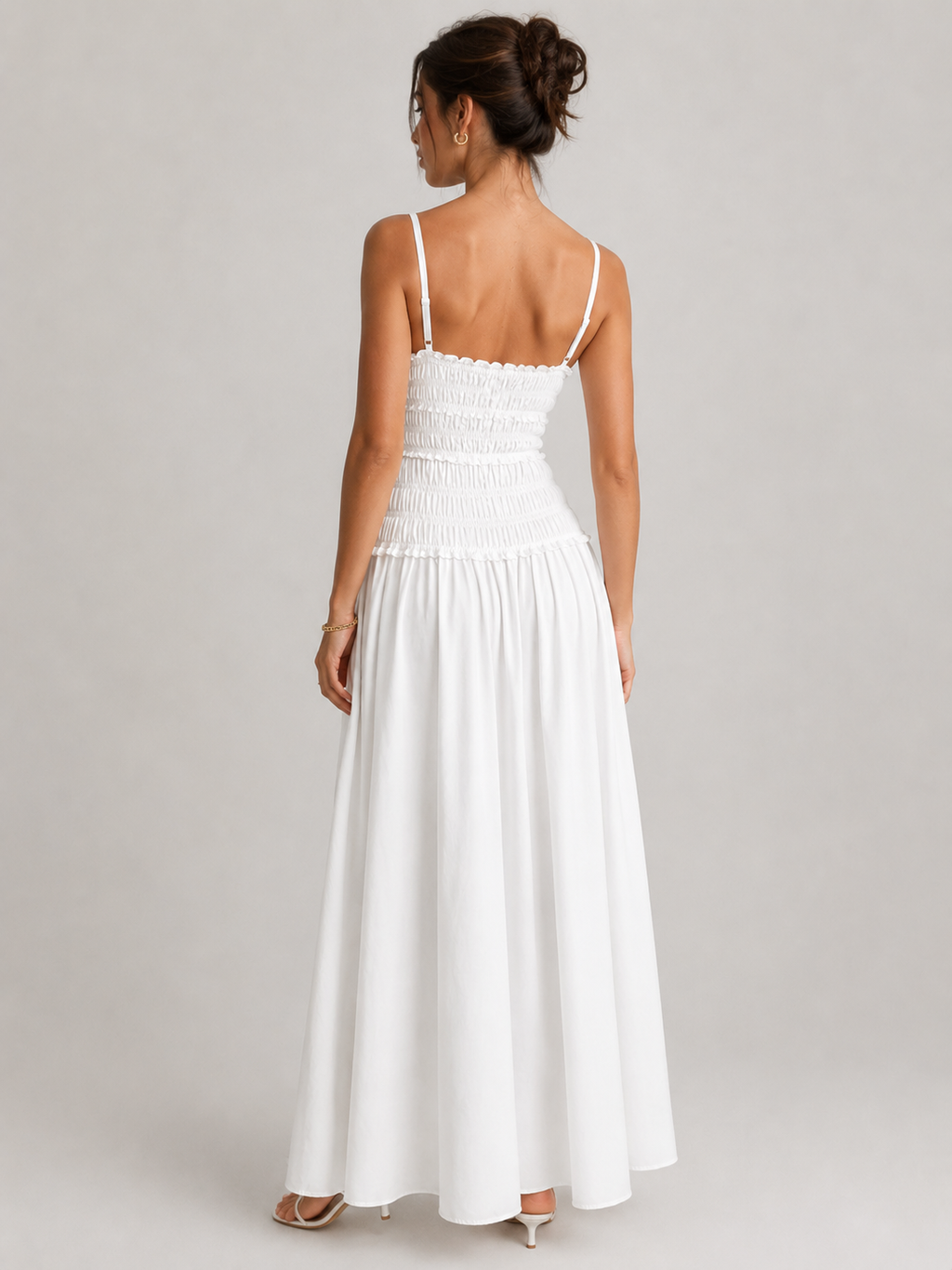Calma – Ruched Cotton Maxi Dress
