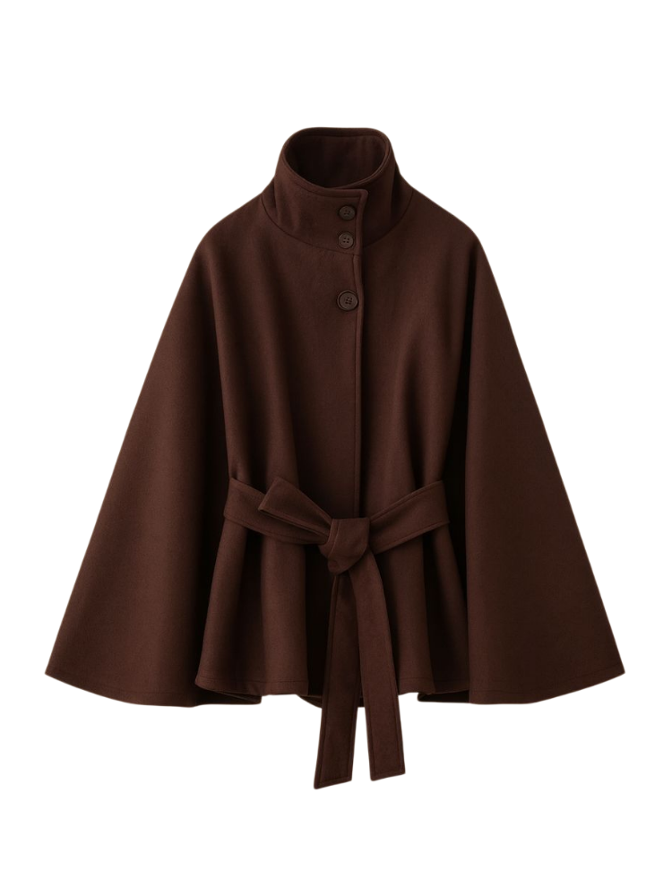 Celia - High-Collar Belted Coat