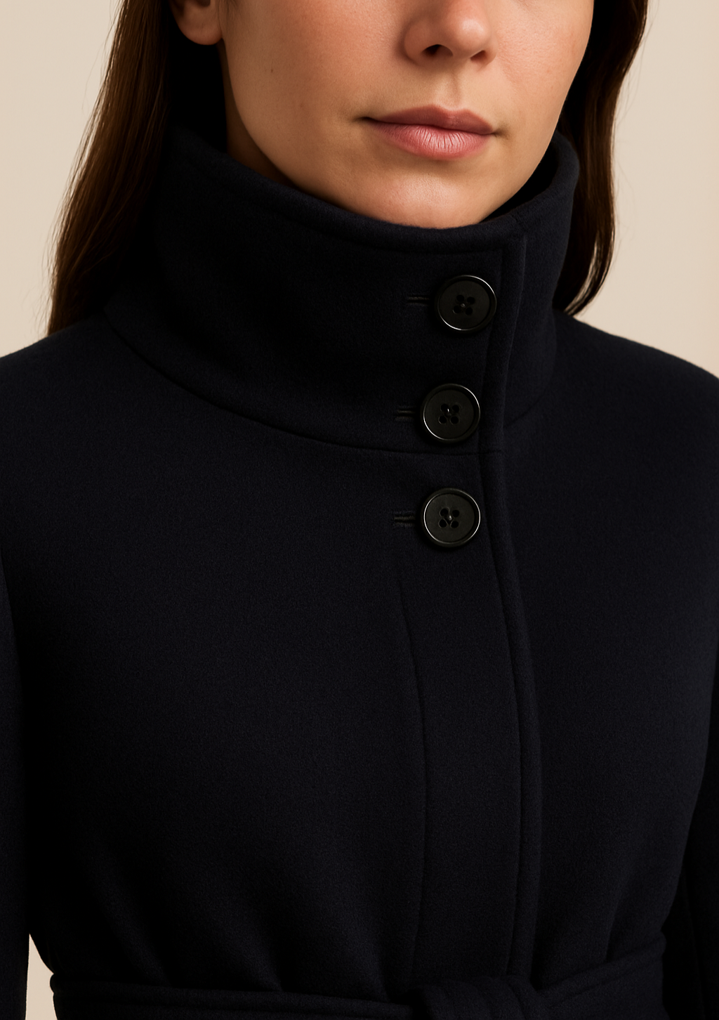 Celia - High-Collar Belted Coat