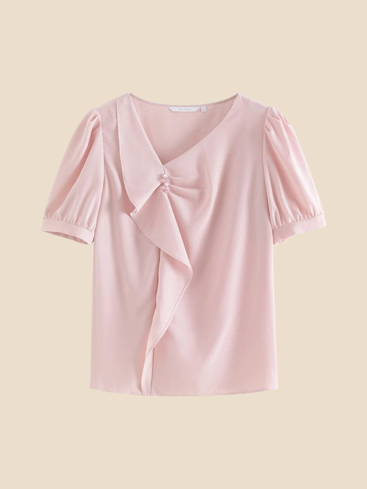 Clemence – French Ruffled Chiffon Blouse
