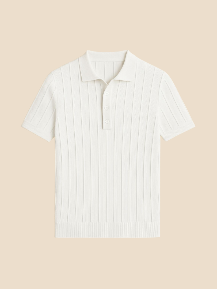 Remy – Ribbed Knit Polo Shirt