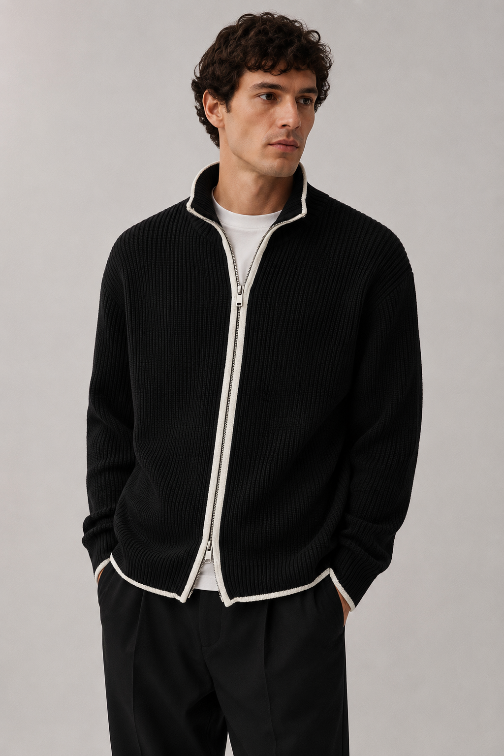 Dario - Knit Zip Cardigan