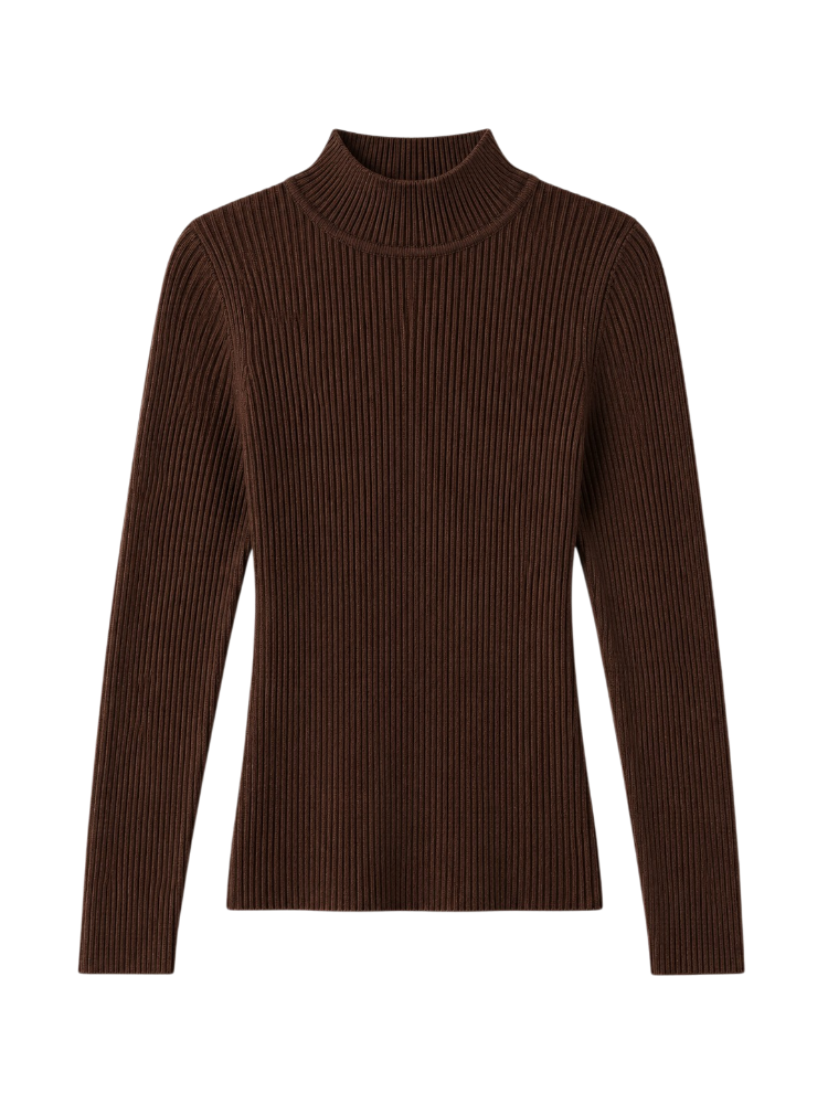 Raya – Ribbed Mock Neck Sweater