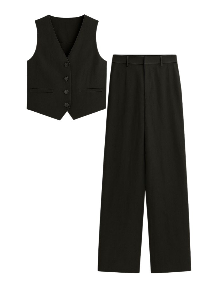 Elira – Linen Cotton Vest Set