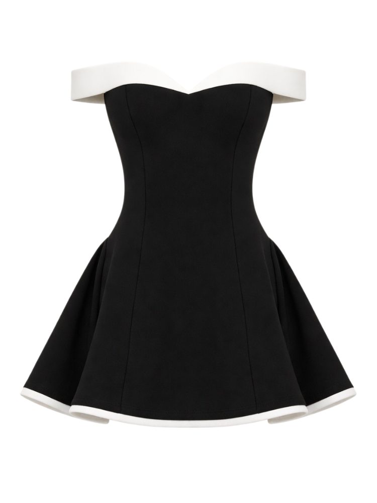 Lirien – Off-Shoulder Pleated Mini Dress