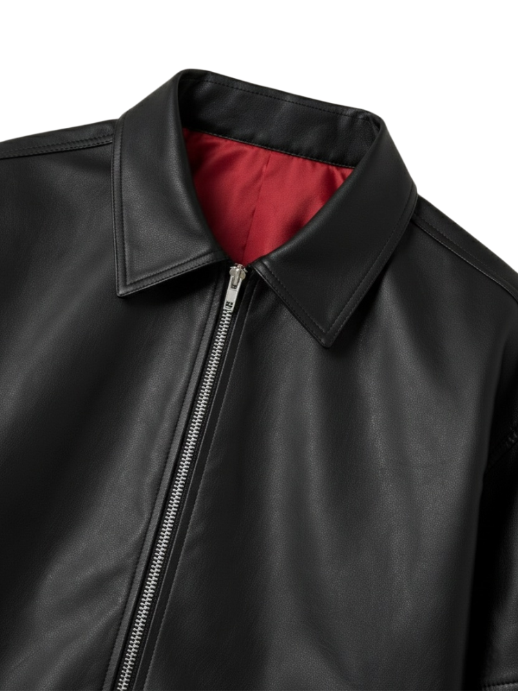 Calder – Leather Look Zip Jacket