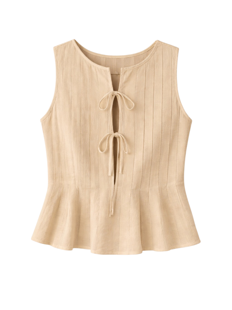 Biora – Lace-Up Ribbed Tank Top