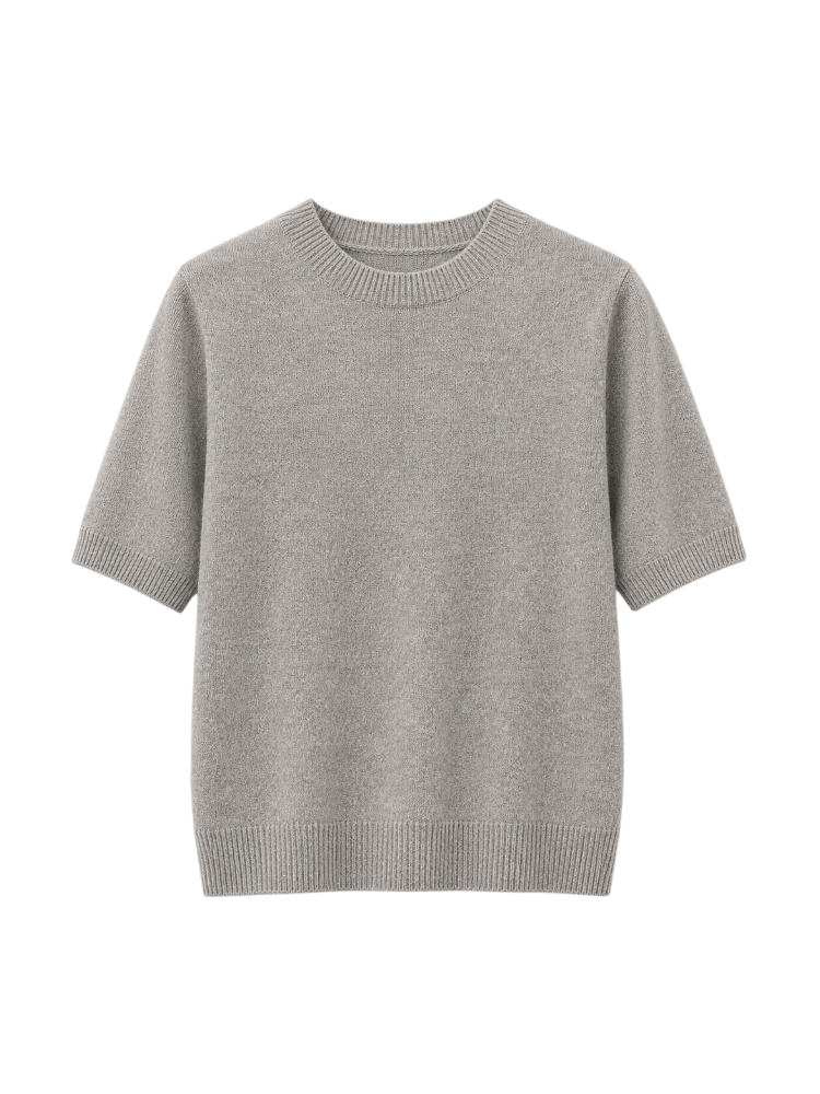 Verde – Fine Knit Short Sleeve Sweater