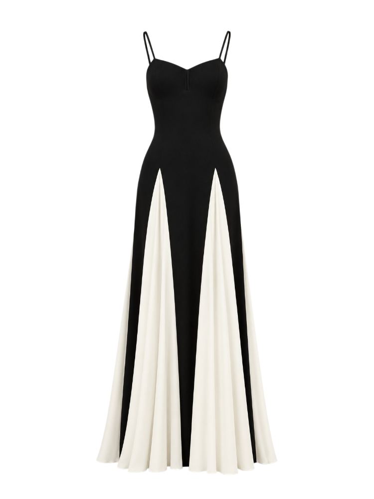 Giova – Two-Tone Splice Maxi Dress