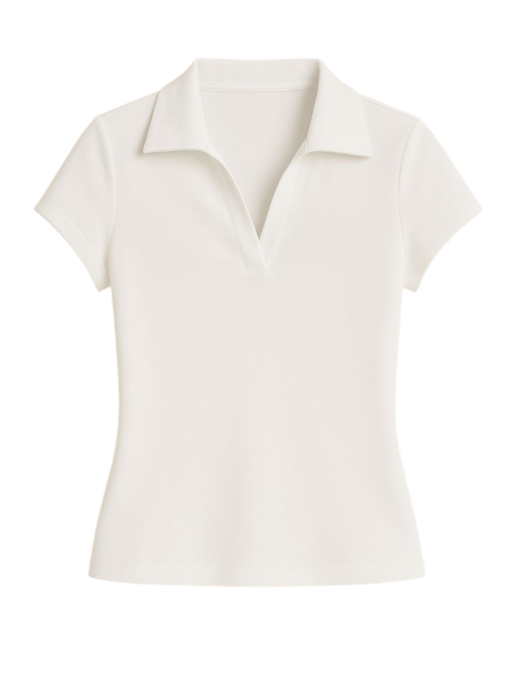 Clea – V-Neck Polo Tee