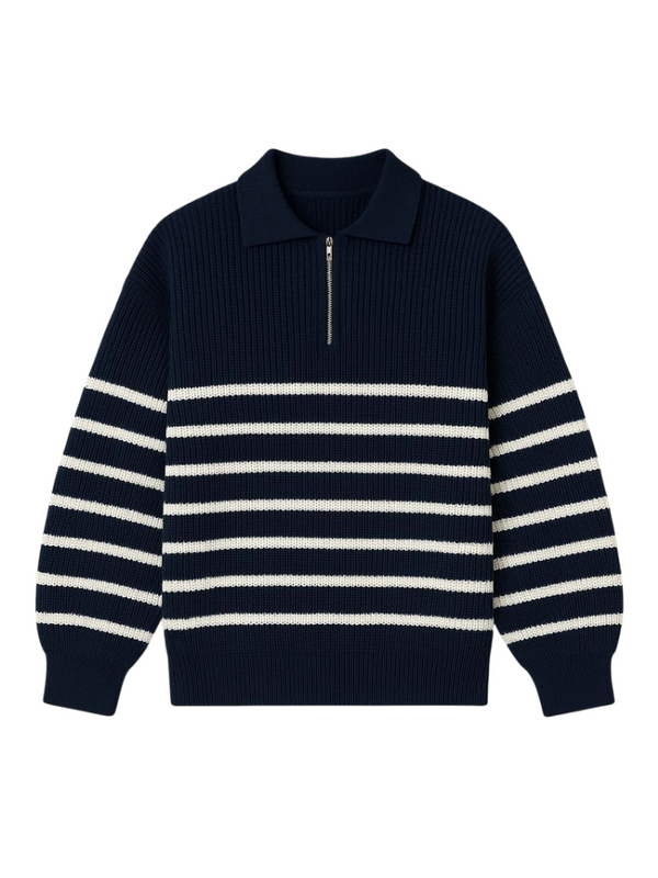 Lupo - Half-Zip Striped Sweater