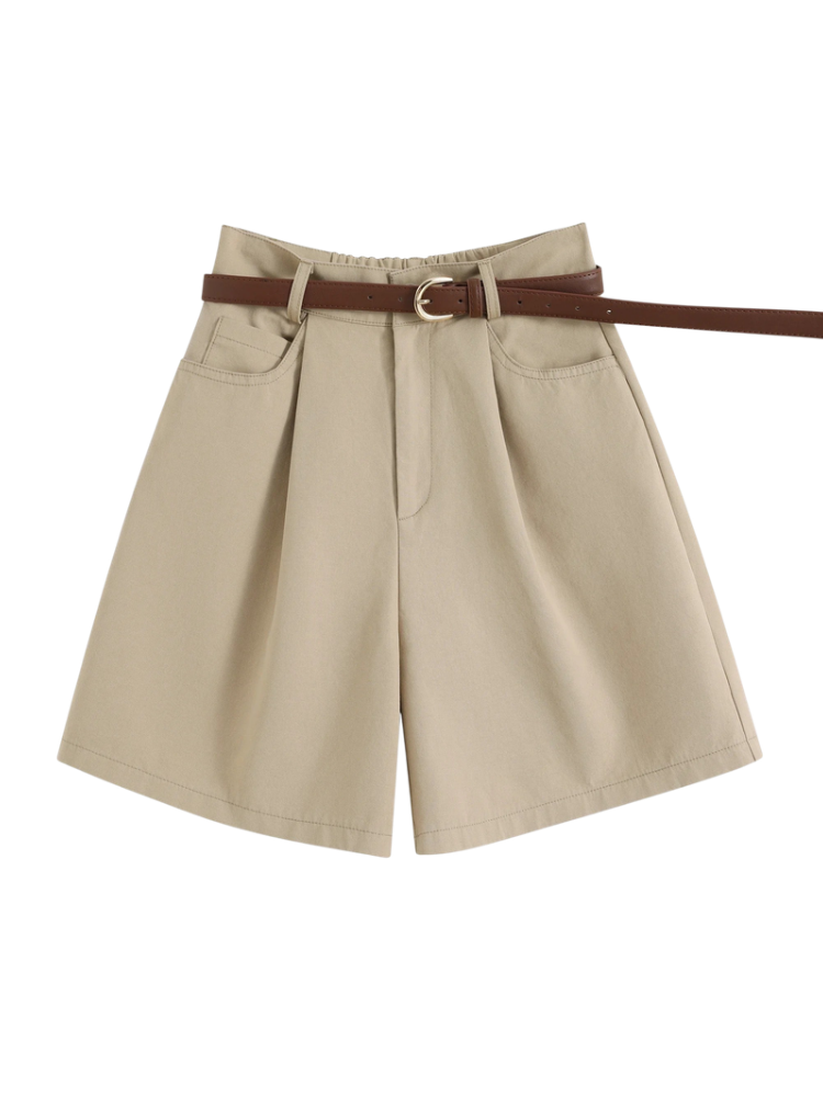 Cielo – Linen Blend High-Waist Shorts