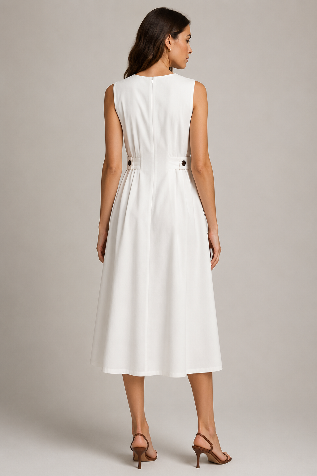 Vela – Sleeveless A-Line Midi Dress