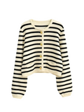 Puro - Striped Crop Cardigan