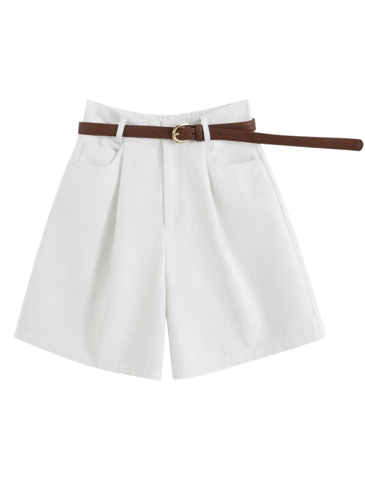 Cielo – Linen Blend High-Waist Shorts