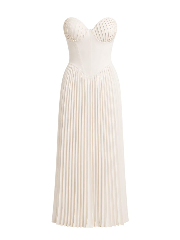 Aureo – Pleated Strapless Maxi Dress