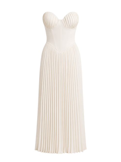 Aureo – Pleated Strapless Maxi Dress