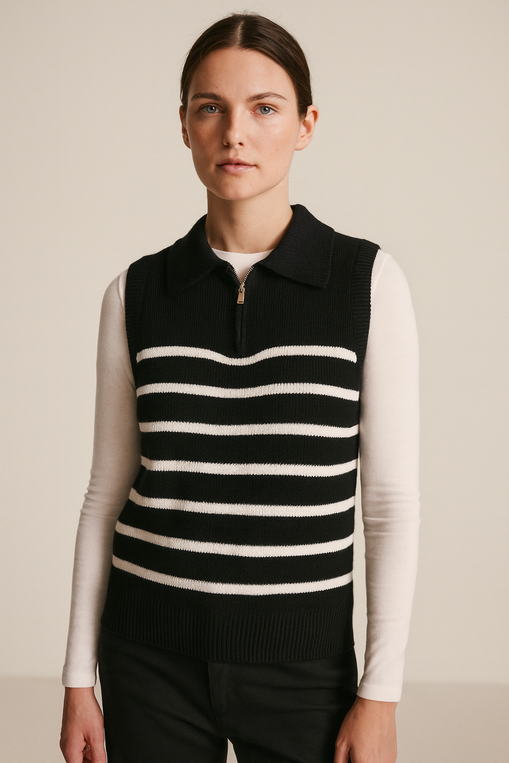 Ari - Striped Knit Vest