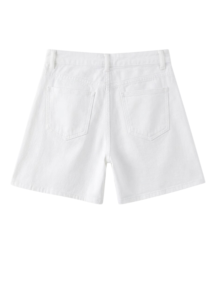 Luna – Vintage Straight Leg Denim Shorts